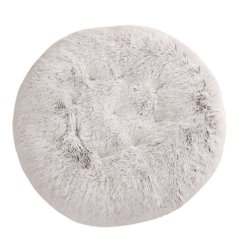 Round Plush Pet Mat Bed For Warm Comfortable Sleep