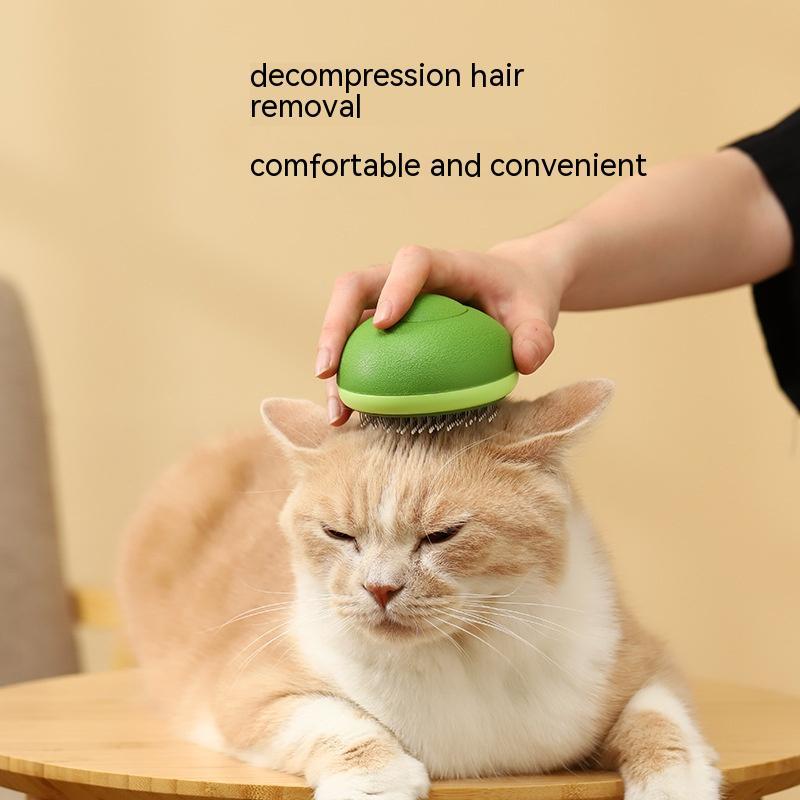 Avocado-Shaped Pet Hair Remover Stainless Steel Grooming Brush