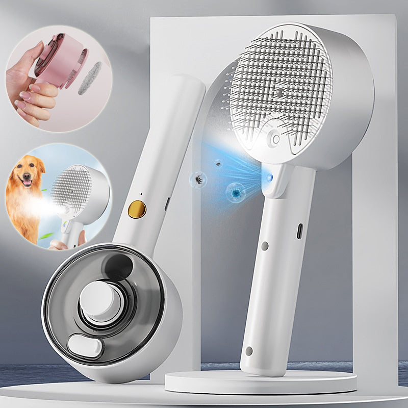 Self-Cleaning Pet Hair Removal Steam Brush For Pets