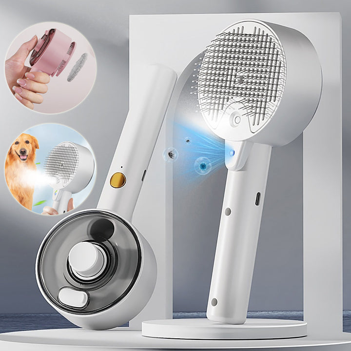 Self-Cleaning Pet Hair Removal Steam Brush For Pets