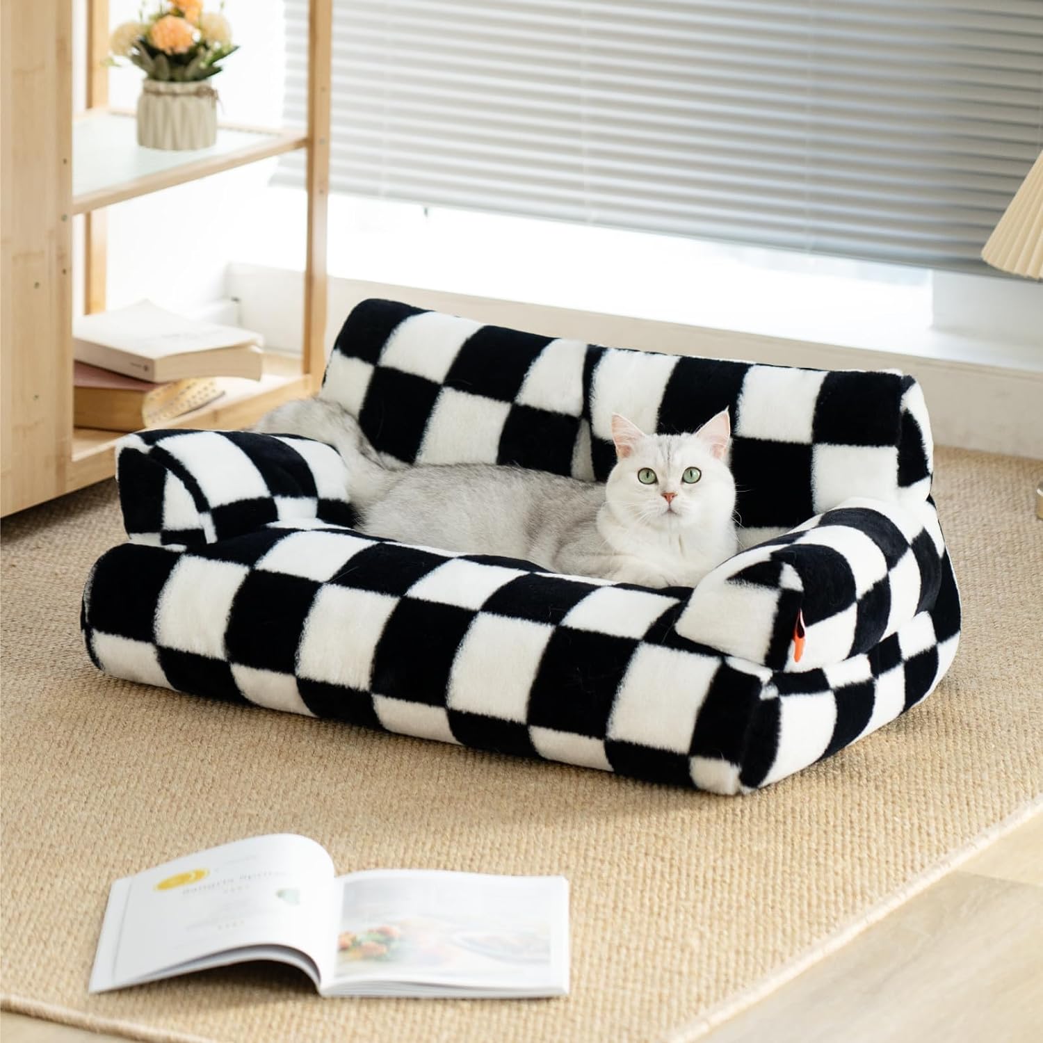 Fluffy Washable Pet Couch Bed Non-Slip for Small Pets