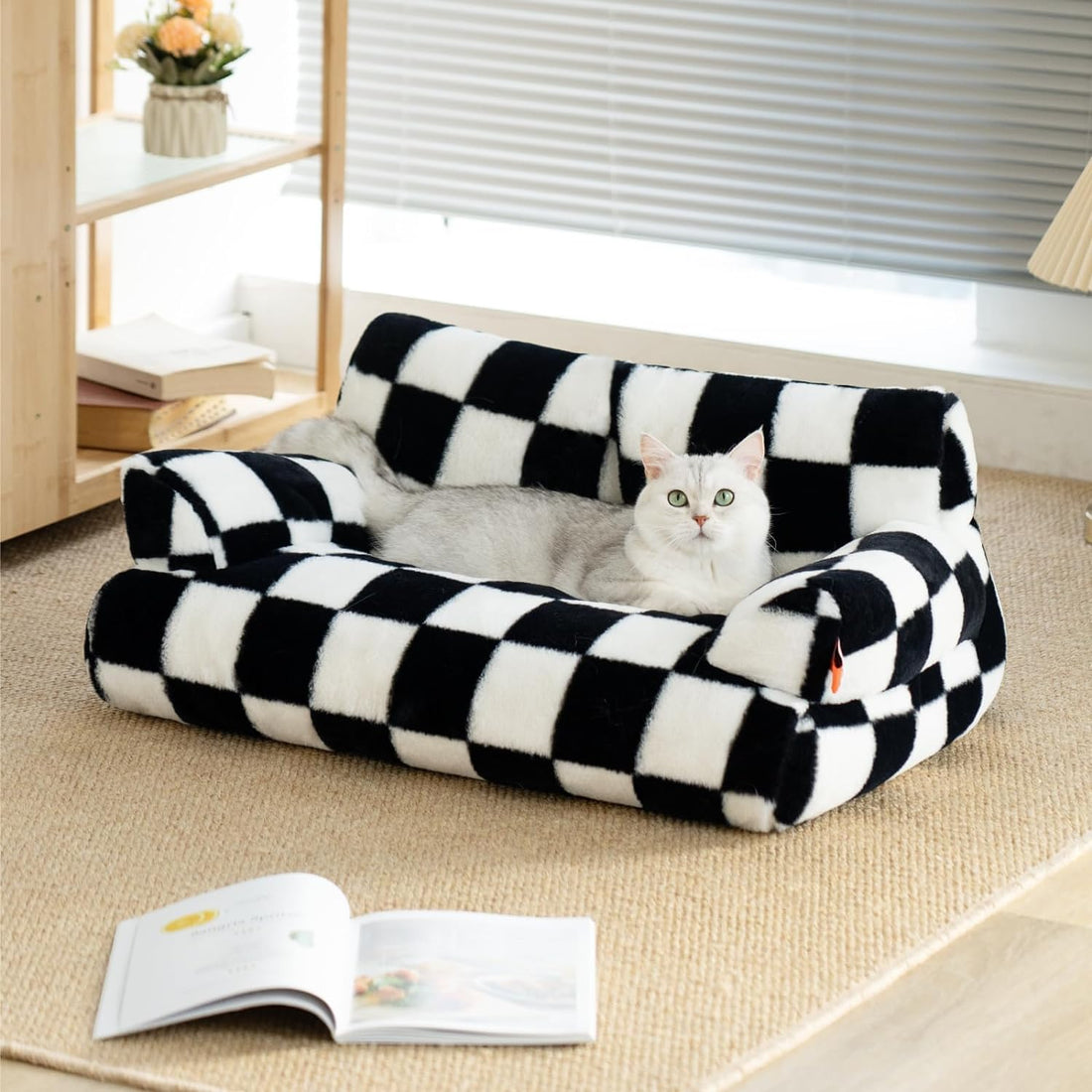 Fluffy Washable Pet Couch Bed Non-Slip for Small Pets