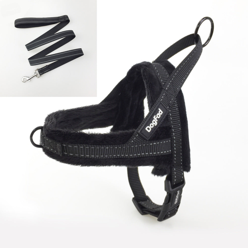 Pet Chest Strap Harness With Padded Lining And Leash