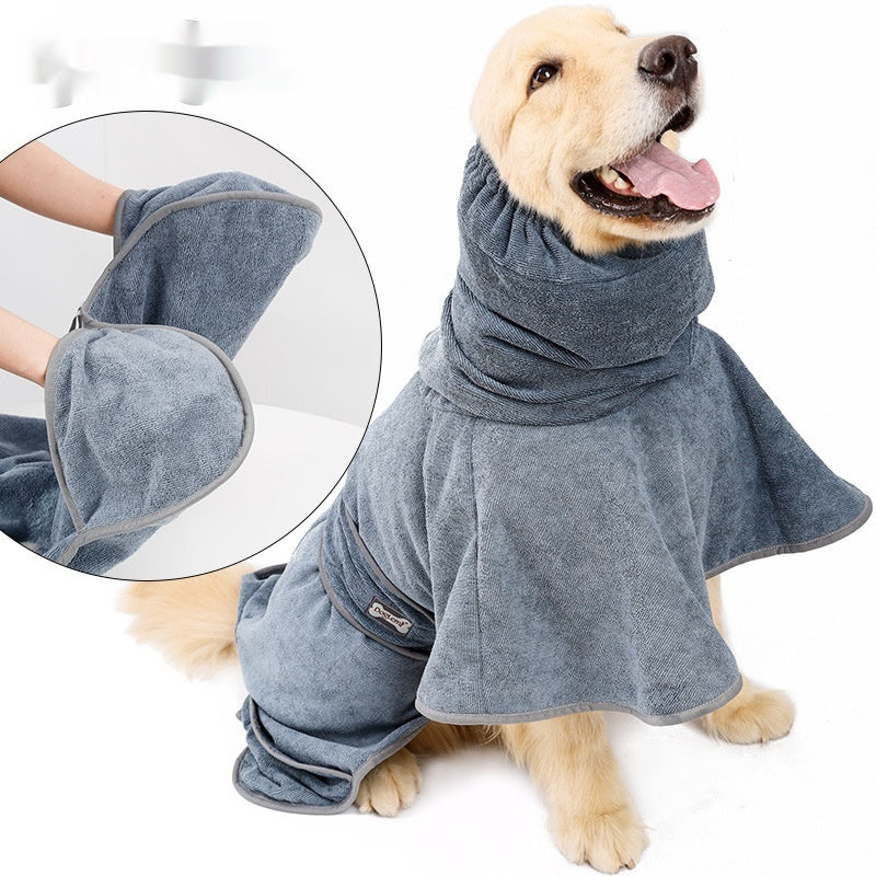 Quick-Drying Water-Absorbent Cotton Bath Towel For Pets