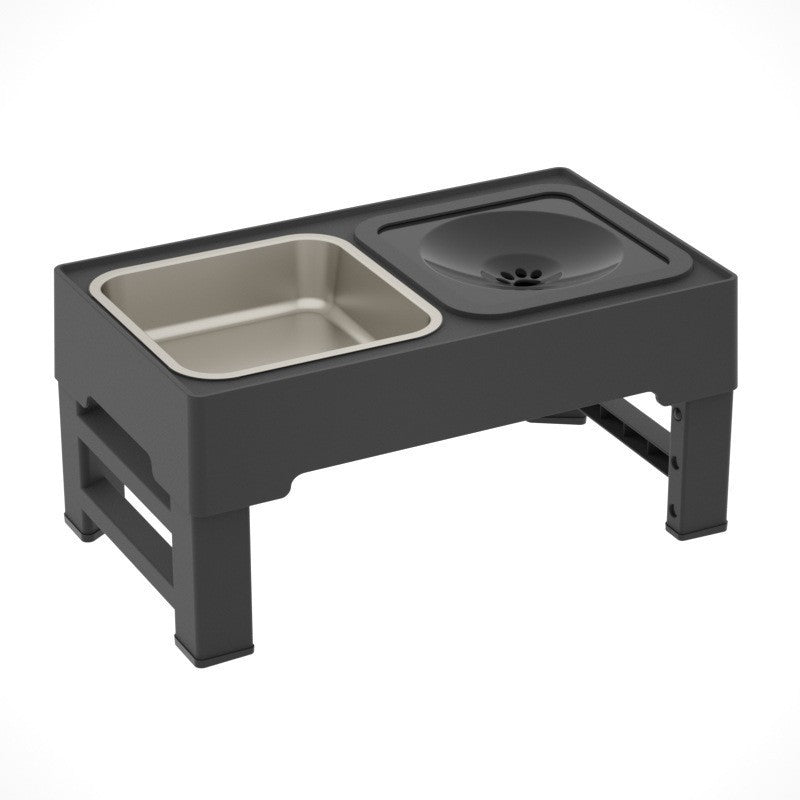 Adjustable Foldable Pet Lifting Table With Stainless Steel Double Bowl