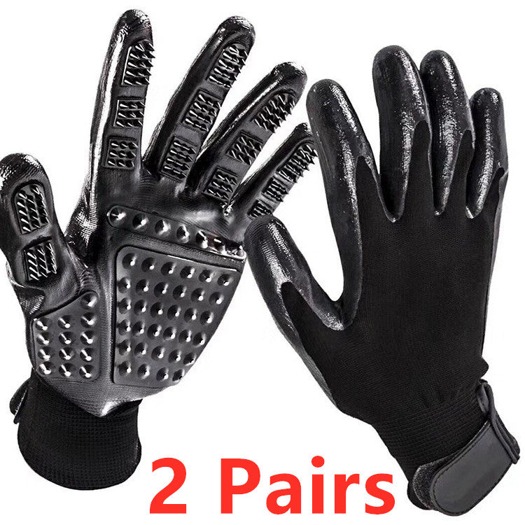 Pet Hair Removal Grooming Glove Soft Rubber Brush For Pets