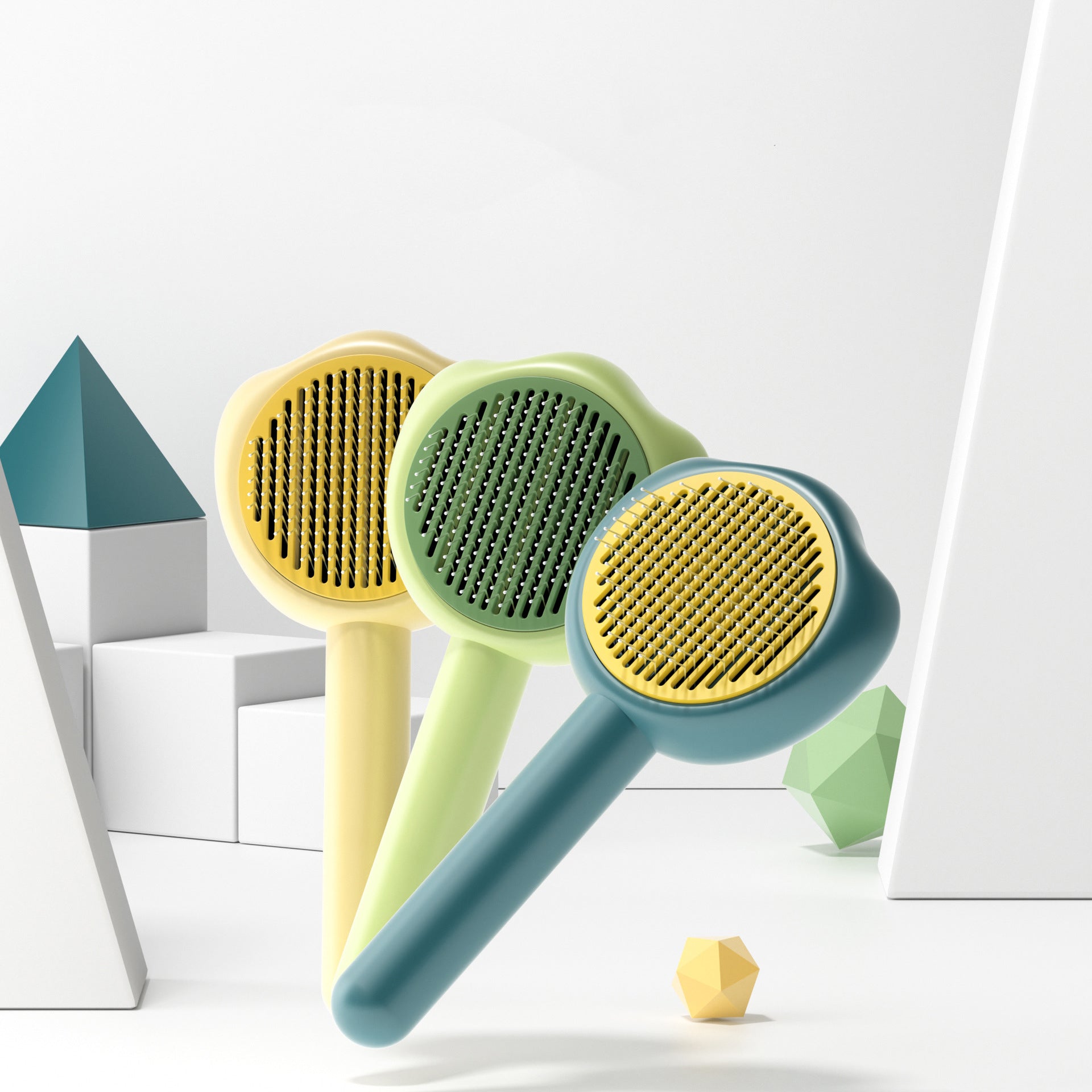 Self-Cleaning Pet Grooming Needle Comb With Handle